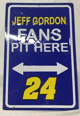 Letrero de hojalata Jeff Gordon Fans Pit Here #24 11,75 X 17,75" Foto 1 de 4