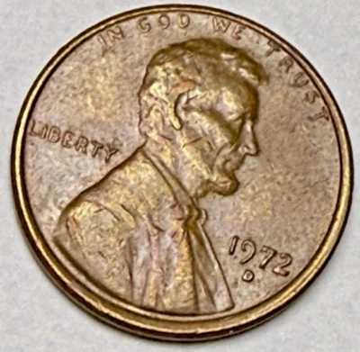 1972-D Lincoln 1c Memorial ~ BROADSTRUCK / Off-Center Error  ~ AWESOME! ~ H52 - Image 1 of 3