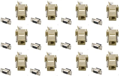 12x PCS DB9 Female to RJ12/RJ11 Modular 6P6C 6 Wires Adapter Converter Telephone - Image 1 of 4
