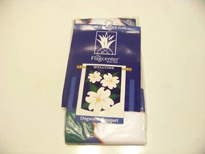 Welcome Dogwood Bouquet Garden Flag double applique flag 29x42 top hang NOS - Picture 1 of 3