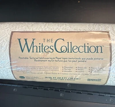 Borden Whites Collection Paintable Textured Wall Covering (1 roll) Prepasted - Image 1 of 4
