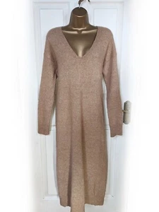 ESPRIT Caramel Brown Soft Wool Blend Long Jumper Dress, size M 14 - VGC - Picture 1 of 7