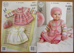 King Cole DK Knitting Pattern 4212: Baby's Jackets, Hat & Blanket: 0-2yrs - Picture 1 of 10