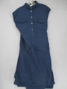 My General Store Dress Womens Extra Large Blue Wool Shirt Collar Button Tie - Picture 1 of 15