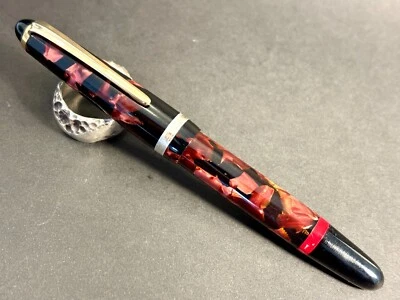 ROTRING Tintenkuli Red Marbled stylo Pen Celluloid - restored (BFP402) - Image 1 of 4