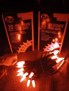 Halloween Lights / Halloween Orange Party lights black wire indoor use Lot Of 2 - Picture 1 of 3