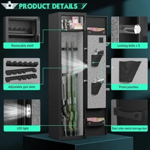 4-5 Biometric Fingerprint Gun Safe, Rifle Gun Safe for Home Rifle and Shotguns - Picture 1 of 5