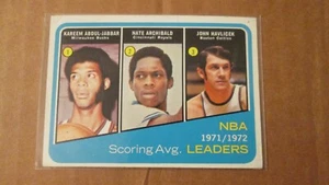 1973 Topps #174 punteggio NBA AVG. Leaders Jabbar/Nate Archibald/John Havlicek - Foto 1 di 1