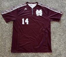 Adidas Mississippi State Bulldogs College Baseball 1/4 Zip Warm Up Jersey Large