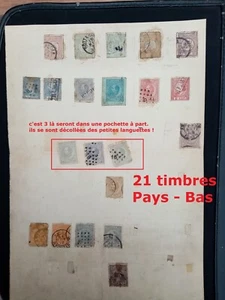 Pays-Bas  - 21 timbres sur une feuille - fin XIXème - Picture 1 of 22