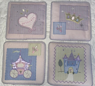 4-Piece Princess Soft Wall Hanging Nursery Decor 10" x 10" - Image 1 of 4