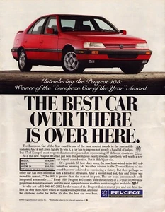 Peugeot Vintage Print Reklame 1989 Original Wandbild Werbung Memorabilia - Bild 1 von 5