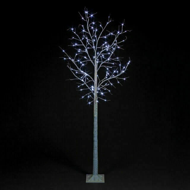 Snowtime 2.4m Birch Tree with 136 Ice-White LEDs