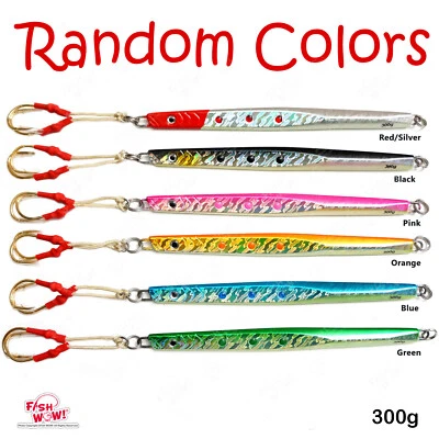 Fish WOW! 10.5oz Fishing 300g Speed Jig Big Game deep Trolling Random Color lot - Image 1 of 4