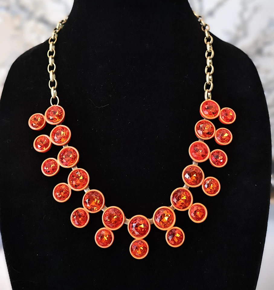 J Crew Orange Brulee Double Necklace 23 - 26" Excellent Condition N12 - Image 1 of 4