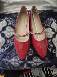 Patent Leather Red Flats 6.5 - Picture 1 of 1