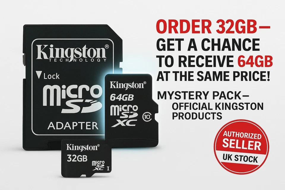 32GB Kingston TF Card Class 10 UHS-I High Speed Memory Storage Adapter UK Seller - Image 1 of 1