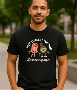 Lustiges Rum und Cola T-Shirt, Cartoon Design Geschenk, Humor Trinken Grafik Geschenk Tee. - Bild 1 von 24