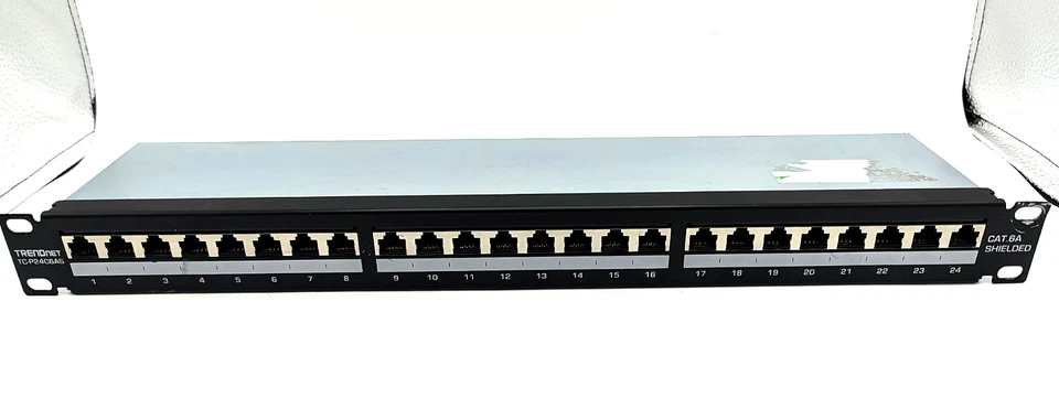 TRENDnet TC-P24C6AHS 24-Port Cat6A Shielded Half-U Patch Panel - Tested - Image 1 of 2