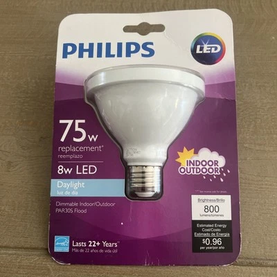 Phillips Flood Light Bulb 75-Watt Equivalent PAR30S Dimmable LED DAYLIGHT - Image 1 of 3