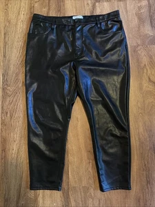 Abercrombie & Fitch The Skinny High Rise Vegan Faux Leather Pants 34/18s - Picture 1 of 8