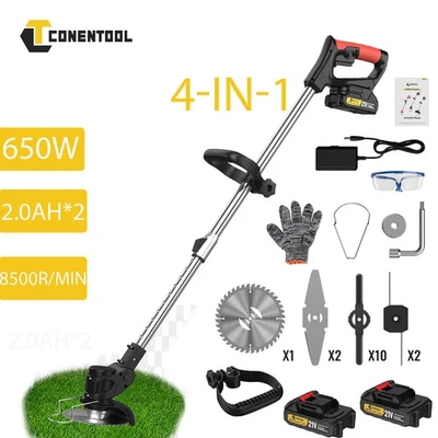 4IN1 Elektro Akku-Rasentrimmer mit 2 Akku und Ladegerät Freischneider Motorsense - Bild 1 von 4