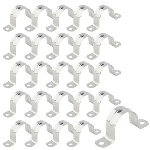 Rigid Pipe Strap 25 Pack 2 Inch 304 Stainless Steel Two Hole Strap Pipe Faste... - Picture 1 of 8