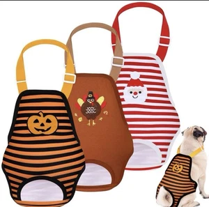 3 Pezzi Pannolini per Cani Femmina con Bretelle, Mutandine Regolabili Lavabili(M)Halloween - Foto 1 di 3