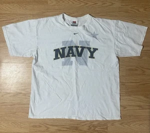 Vintage Nike Team US Navy Military White T-Shirt Herren L - Bild 1 von 6