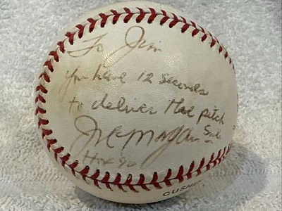 1 of 1 Joe Morgan AUTOGRAPHED Baseball, Cincinnati Reds, Jim Kaat COOL-LOOK!! - Image 1 of 4