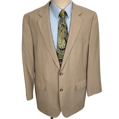 JOS A BANK Mens 44L Tan Stay Cool Wool Polyester Blend Sport Jacket - Image 1 of 4