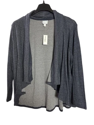 Womens Dressbarn Open Front Cardigan Size 2X Blue Knit Casual New - Image 1 of 4