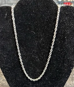 Vintage 18" Silberfarbene Zopfkette Halskette mit Karabinerverschluss - Bild 1 von 3