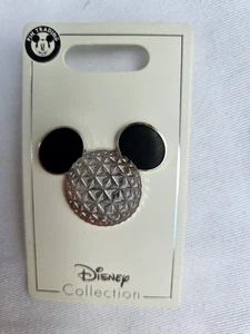 Prendedor Icono Mickey Tierra Nave Espacial EPCOT Parques Disney Texturizado 3D Tono Plateado - Imagen 1 de 2