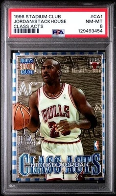 1996 Michael Jordan Jerry Stackhouse Stadium Club Class Acts #CA1 PSA 8 NEW SLAB - Image 1 of 2