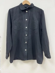 Boohoo size 10 black shacket with embellished pockets  - Picture 1 of 2