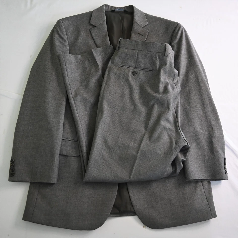 Jos A Bank 46L X-Long 40x30 Brown Traveler 100% Wool Mens Jacket Pants Suit - Image 1 of 4