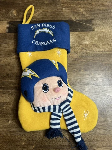 LA San Diego Chargers NFL Logo Football Christmas Stocking 14" Cover