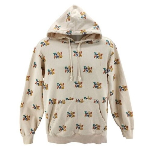 OFF WHITE Felpa con cappuccio Teddy Fresh Ethan Hila Klein stampa all over panna adulto media