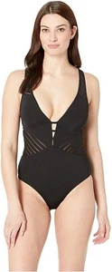 Jets Swimwear Australia Women's 248704 Plunge One-Piece Swimsuit Size 8 - Picture 1 of 2