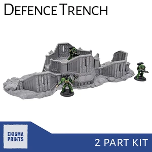 Militarum Defence Trench #3 - 28 mm imperiale da tavolo dispersione terreno stampa 3D - Foto 1 di 6