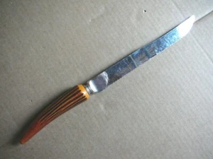 E. PARKER & SONS Vintage KUNSTHIRSCHGRIFF EDELSTAHL WELLENSCHLIFF SCHNITZMESSER - Bild 1 von 3