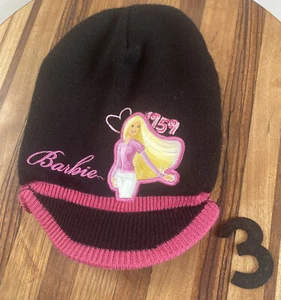 YOUTH GIRLS BARBIE CADET/MILITARY STYLE HAT BLACK/PINK OSFM VGC. 3 - Picture 1 of 2