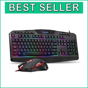 RGB Backlit Gaming Keyboard & Programmable Mouse Combo for Ultimate Performance - Picture 1 of 8
