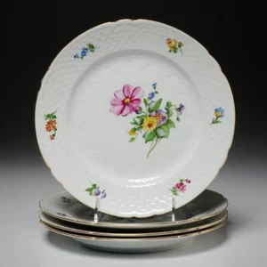 Four (4) B&G Bing Grondahl Saxon Flower Dinner Plates 9 5/8th Set E - Picture 1 of 7