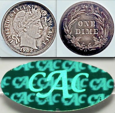 1902-O NGC MS62 CAC Pop ONE ✅ NGC Pop 135 ALL Grades 🔴 Barber Dime SEMI-KEY 10C - Image 1 of 4