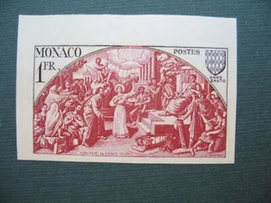 Monaco Essai de Couleur Non dentelé Inperf  1951  N° 355  Année Sainte Vitrail - Picture 1 of 2