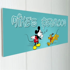 MICKEY MOUSE Personalised Door Sign Plaque Kids Bedroom Daughter Son Toddler - Picture 1 of 4