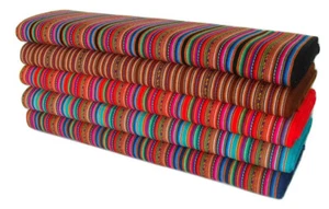 Tribal Ethno gestreift Webstoff Aguayo gestreift Baumwolle Manta - schwarz 48" breit - Bild 1 von 3