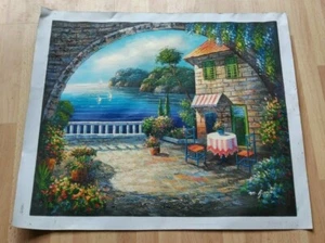 Original Oil On Canvas Painting Signed by M. Aiom - Unframed - Picture 1 of 3